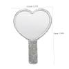 NOLITOY Luxury Heart Shape Hand Mirror Crystal Cosmetic Mirror with Magnification for Travel Purse view 2