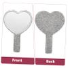 NOLITOY Luxury Heart Shape Hand Mirror Crystal Cosmetic Mirror with Magnification for Travel Purse view 4