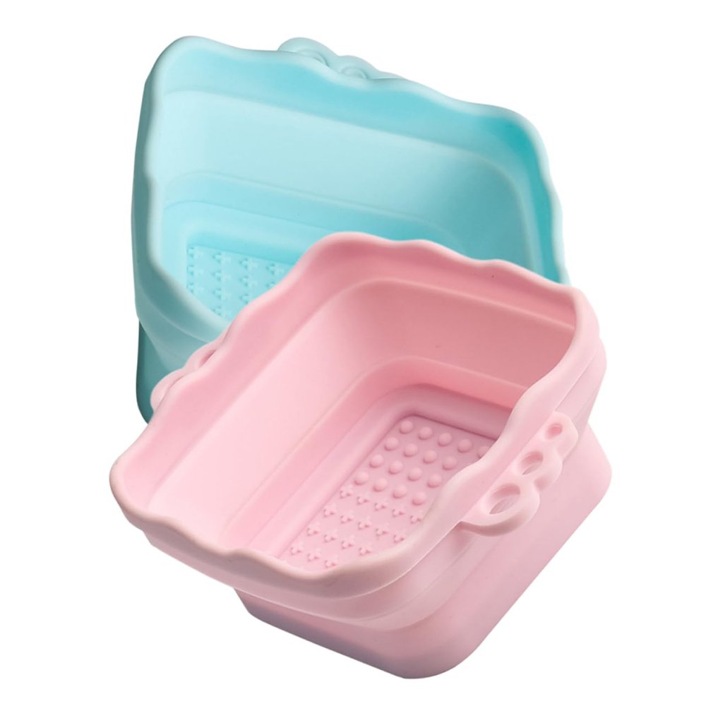 balacoo 2pcs Makeup Brush Cleaning Bowls Silicone Brush Cleaner Mat with Convex Textures for Cleaning Portable and Durable Design