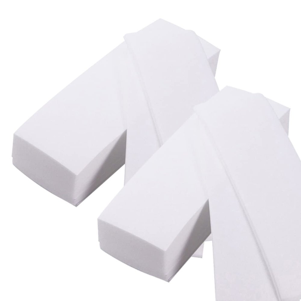 POPETPOP Thickened Non-woven Depilatory Wax Paper for Hair Removal Soft Flexible for Body and Facial Use Strong Adhesive Skin-friendly Material