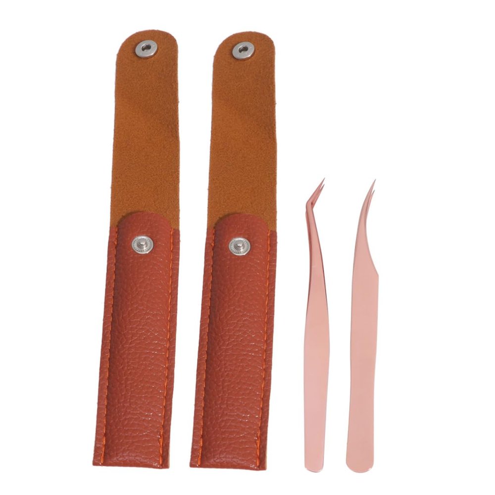 balacoo 4pcs Stainless Steel Eyebrow Tweezers Set for Lash Extension Tweezers Makeup Tool Dedicated Clips