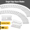 Bates Single Edge Razor Blades, 100 Pack, Stainless Steel Straight Edge Razor Blades view 2