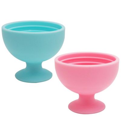 FRCOLOR 2pcs Reusable Makeup Sponge Holder Elegant Makeup Brush Cleaner Bowl Cup for Cleaning and Storing Beauty Sponges Colors