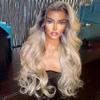 Ombre Blonde Highlight Lace Front Wigs Human Hair Pre Plucked with Baby Hair 13x4 Body Wave Transparent Lace Frontal Wigs Human Hair for Women (22 inch, 13x4 lace front wig) view 2