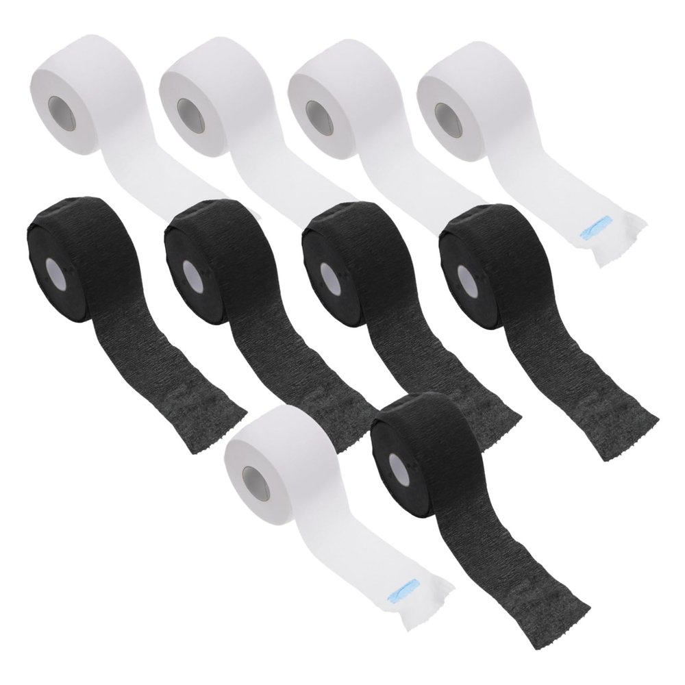 FRCOLOR 10rolls Disposable Neck Strips for Hair Salon Neck Protection Paper for Hair Styling Strong Adhesive Water-resistant Easy to Use