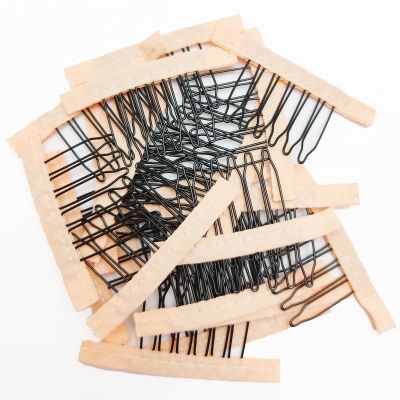 20 pcs Steel Wig Clips with Cloth for Making Hairpiece Caps - Herina 6-Teeth Wig Accessories Tools (Blonde)