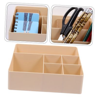Angoily 1pc Creative Compartment Makeup Organizer Box Storage Container for Cosmetics and Desk Supplies for Vanity and Bathroom Use Made from Material