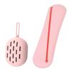 1 Set Beauty Egg Cosmetic Bag Make up Holder Silicone Sponge Brush Holder Travel Puff Box USB, Pink, 6.5x5cm view 1