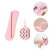 1 Set Beauty Egg Cosmetic Bag Make up Holder Silicone Sponge Brush Holder Travel Puff Box USB, Pink, 6.5x5cm view 2