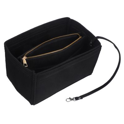 1pc Felt Storage Bag Toiletry Bags for Traveling Felt Toiletry Bag Stationery Case Cosmetic Miss, Black, 26x14cm