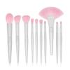 10pcs Pink Makeup Brushes Foundation Concealer Blush Make Up Brush Set Super Soft Synthetic Hair Cosmetic Tools view 1