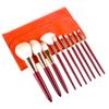 10Pcs Makeup Brush Set Red Superfine Fibre Makeup Brush Beauty Tool Kit view 1