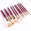 10Pcs Makeup Brush Set Red Superfine Fibre Makeup Brush Beauty Tool Kit view 2