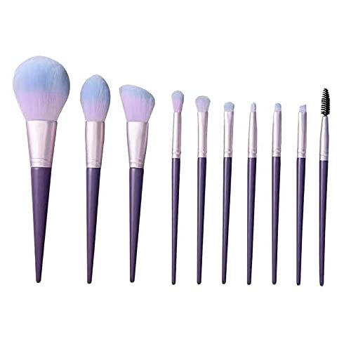 10Pcs Soft Natural Hair Makeup Brushes Foundation Powder Eyeshadow Make Up Brush Set