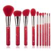 10 Piece Christmas Makeup Brush Set Bright Red Beauty Tool Shadow Makeup Brush view 1
