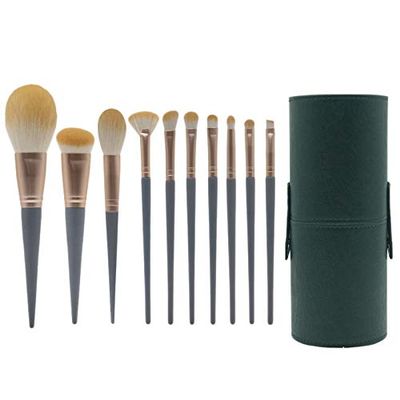 10Pcs Makeup Brushes Set Eyeshadow Foundation Make Up Brushes Cosmetics Set with Storage Tube
