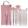 12Pcs Makeup Brushes Small Bean Paste Electroplated Makeup Brush Plastic Handle Beauty Makeup Tool Kit view 1