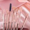 12Pcs Makeup Brushes Small Bean Paste Electroplated Makeup Brush Plastic Handle Beauty Makeup Tool Kit view 3
