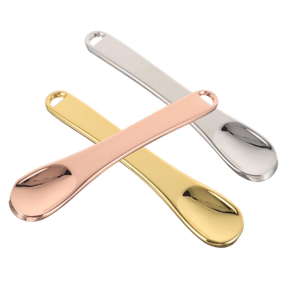 PartyKindom 3pcs Mini Makeup Spatulas for Face Cream Wrinkle Cream Applicator Small Spoons for Skincare Lotion Scoop Beauty Tools