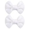 KISZU 3 Inch Glitter Hair Bows Clips, Sparkling Sequin Little Bow HairPins for Baby Girls Children Teens and Women (White) view 1