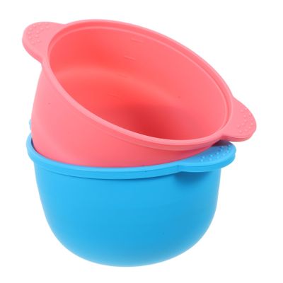 FRCOLOR 2pcs Silicone Wax Bowl Folding Non-stick Wax Melting Container for Home Waxing for Hard Beans Space-saving Design Precise Measurement Scale Random Color