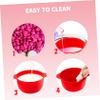FRCOLOR 2pcs Silicone Wax Bowl Folding Non-stick Wax Melting Container for Home Waxing for Hard Beans Space-saving Design Precise Measurement Scale Random Color view 2