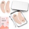 Beautistin 2 Pairs Reusable Under Eye Wrinkle Patches Silicone Mask, Plump Fine Lines & Wrinkles, with Metal Eye Cream Applicator, Tin Case, Cream Color view 1