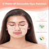 Beautistin 2 Pairs Reusable Under Eye Wrinkle Patches Silicone Mask, Plump Fine Lines & Wrinkles, with Metal Eye Cream Applicator, Tin Case, Cream Color view 3
