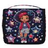 American Girl Stars Travel Toiletry Bag with Hanging Hook, Waterproof Toiletries Bag for Women, Portable Makeup Organizer for Makeup Brushes Digital Accessories, Hanging Cosmetics Bag for Bathroom view 2