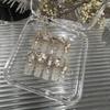 CHRISK Handmade Wearing Nail Long Diamond Ice Transparent Bare Color Whitening False Nail Sticker Detachable Nail Enhancement (Size : L) view 3