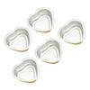 FRCOLOR 5pcs Heart-shaped Melting Wax Bowls for Hair Removal Golden Aluminum Depilatory Cream Containers for All Body Parts Thin Design view 1
