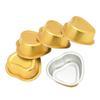 FRCOLOR 5pcs Heart-shaped Melting Wax Bowls for Hair Removal Golden Aluminum Depilatory Cream Containers for All Body Parts Thin Design view 3