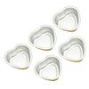 FRCOLOR 5pcs Heart-shaped Melting Wax Bowls for Hair Removal Golden Aluminum Depilatory Cream Containers for All Body Parts Thin Design view 4