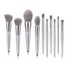 10pcs Silver Makeup Brushes Set Powder Foundation Blush Contour Concealer Eye Shadow Eyebrow Cosmetic Make Up Brush Tool view 1