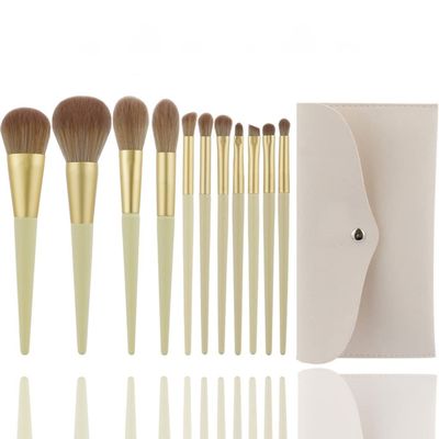 11 Pcs Makeup Brush with Snap Bag Foundation Powder Blush Eyeshadow Concealer Lip Eye Make Up Brush