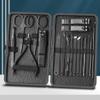 07/10/16.18 PCs Manic Door Cutters Nail Clipper Set Household Stainless Steel Ear Spoon Nail Cutter Pedicure Nail Scissors Tool (Color : Black Size : 18pcs) (Black 18pcs) view 1