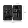 07/10/16.18 PCs Manic Door Cutters Nail Clipper Set Household Stainless Steel Ear Spoon Nail Cutter Pedicure Nail Scissors Tool (Color : Black Size : 18pcs) (Black 18pcs) view 2