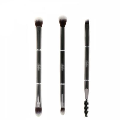 3pcs Makeup Brushes Metal Double Ended Blending Eyebrow Eyeshadow Eyeliner Eye Brow Concealer Makeup Brush Set Kit Tools