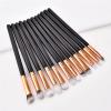 12Pcs Professional Eyes Makeup Brushes Set Wood Handle Eyeshadow Eyebrow Eyeliner Blending Powder Smudge Brush view 3