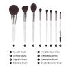 8PCS Pearl White Makeup Brushes Set Beauty Foundation Powder Eyeshadow Make Up Brush with Brush Holder view 3