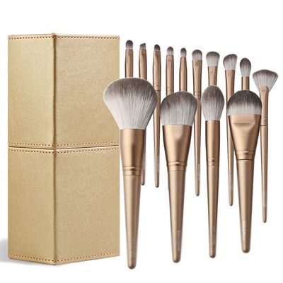 14Pcs Makeup Brushes Set Cosmetic Foundation Powder Blush Eye Shadow Lip Blend Wooden Make Up Brush Tool Kit with Holder