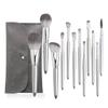 12pcs Silver Makeup Brushes Set Cosmetic Powder Foundation Blusher Eyeshadow Lip Brush Professional Beauty Make Up Tools view 1