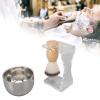 3 PCS Men Shaving Brush Set Acrylic Brush Holder Bubble Bowl Gentle Nylon Bristles Shave Kit Shave Brush Holder Bowl Set Shaving Brush Bubble Bowl Kit view 2