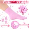 HooLing 3 Pairs Aloe Socks Moisturizing Spa Socks Aloe Vera Infused Fuzzy for Christmas Women Men Repairing Softening Dry Cracked Feet Skins(Classic,Pink) view 3