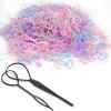 2000 PCS Soft Elastic Mini Hair Ties, Ponytail Hair Accessories with Topsy Tail Tools for Girls (Colors) view 1