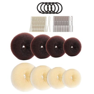 Beaupretty 1set Donut Hair Bun Makers U-shaped and Hair Ties for Easy Updos Versatile Styling Tool for Women and Girls Comfortable and Efficient