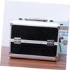 POPETPOP Portable Makeup Organizer Aluminum Alloy Cosmetic Box Toiletry Bag Large Capacity Double Opened Makeup Case for Women view 3