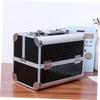 POPETPOP Portable Makeup Organizer Aluminum Alloy Cosmetic Box Toiletry Bag Large Capacity Double Opened Makeup Case for Women view 4