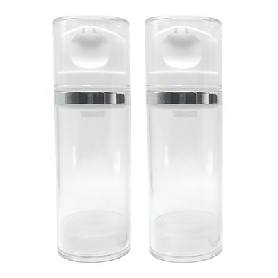 2PCS 100ml/3.3oz Clear Airless Pump Bottles Empty Refillable Travel Size Vacuum Makeup Cosmetic Moisturizer Pump Dispenser Container Storage for Lotion Cream Shampoo Shower Gel Toiletries