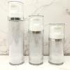 2PCS 100ml/3.3oz Clear Airless Pump Bottles Empty Refillable Travel Size Vacuum Makeup Cosmetic Moisturizer Pump Dispenser Container Storage for Lotion Cream Shampoo Shower Gel Toiletries view 4